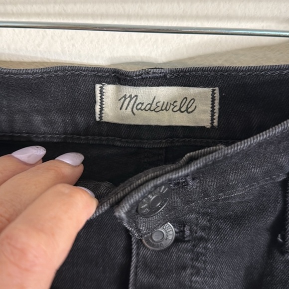 Madewell Black Button Fly High Rise Denim Shorts Size 32 - Picture 2 of 5